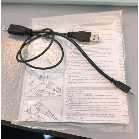 Liteon External Slim DVD/CD 8X Writer Model eNAU108 - Picture 4 of 9